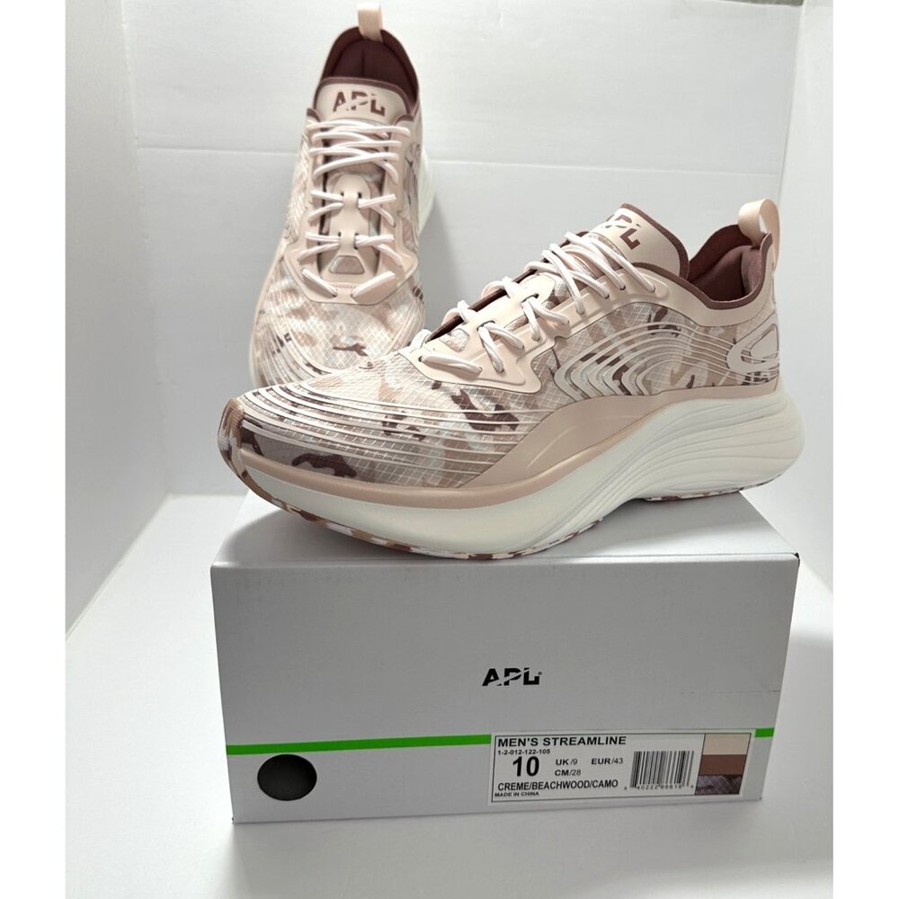 APL Streamline Men’s Sneakers 10 Creme Beachwood Camo Running Shoes NIB 🏃♂️✨ - Picture 2 of 12